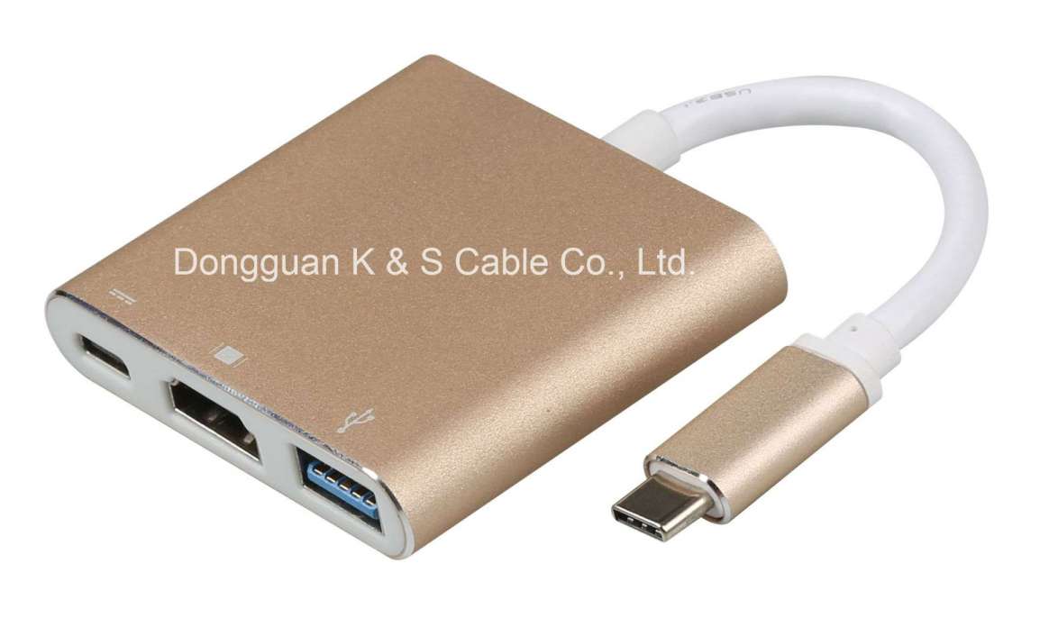 USB3.1 C to USB 3.0 + HDMI + Type C Adapter